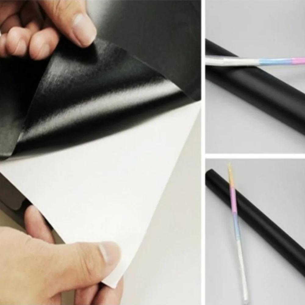 2 ROLLS * Blackboard Vinyl Peel & Stick Adhesive Chalkboard Wall Sticker 5 Chalk